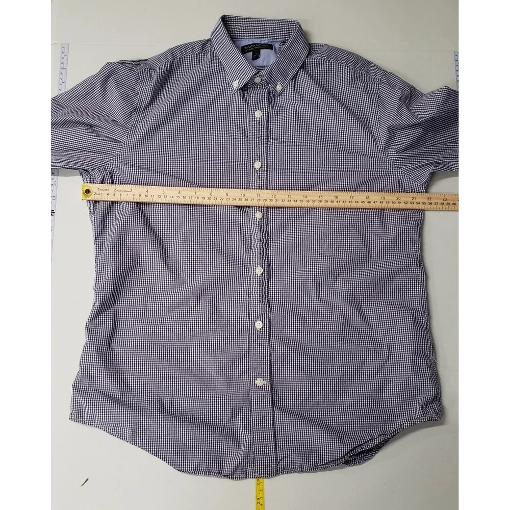 Banana Republic Soft‎ Wash Tailored Slim Fit Gingham Button Down Shirt Mens L